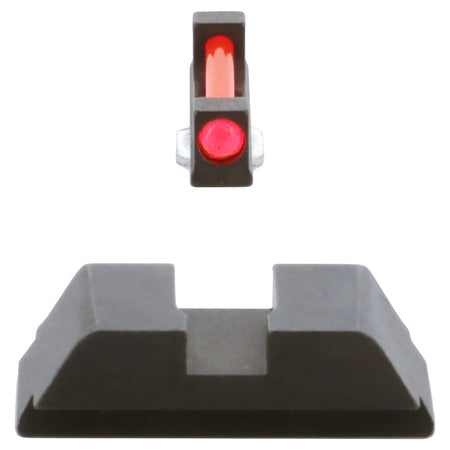 AmeriGlo GFT113 Range Series Sight Set for Glock Pistols Red Fiber Optic Front Black Rear Sight