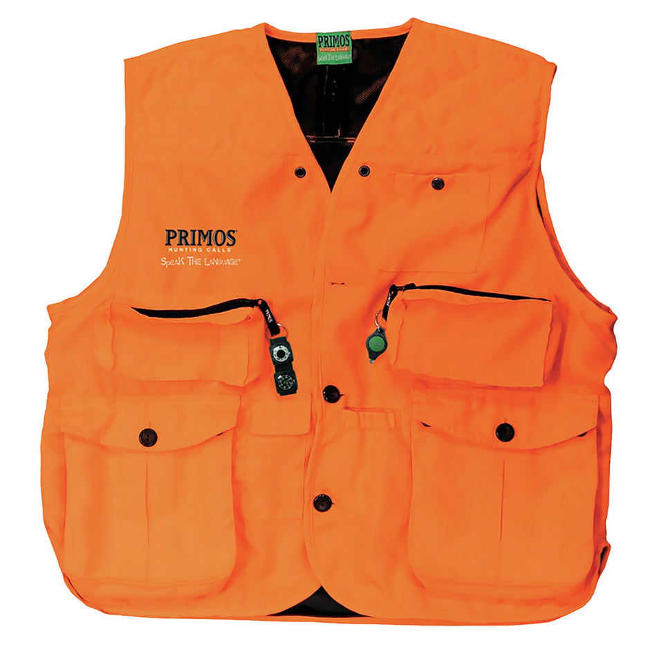 Primos GunHunter's 2XL Blaze Orange Hunting Vest Compass LED Light Included