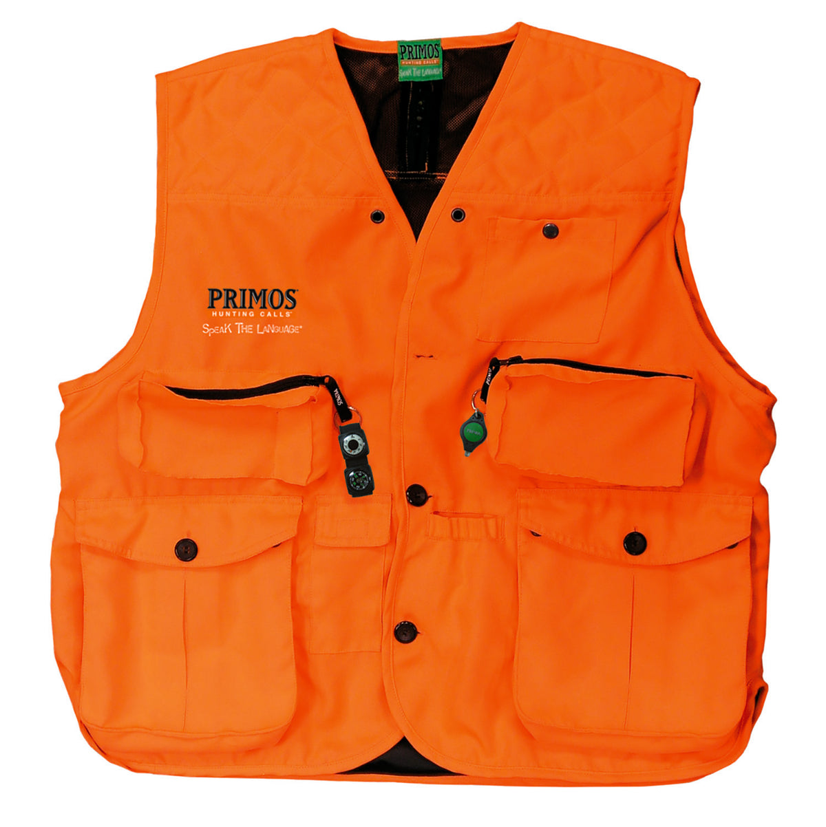 Primos GunHunter's XL Blaze Orange Hunting Vest Compass LED Light Included