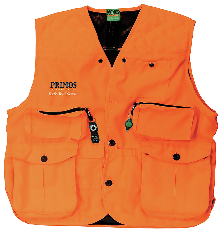 Primos GunHunter's Medium Blaze Orange Hunting Vest Compass LED Light Included