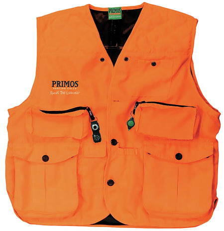 Primos GunHunter's Large Blaze Orange Hunting Vest Compass LED Light Included