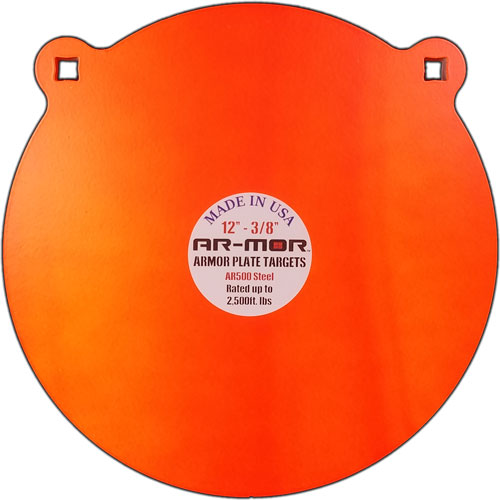 AR-MOR 12" Round Orange Steel Gong AR500 3/8 Inch Thick