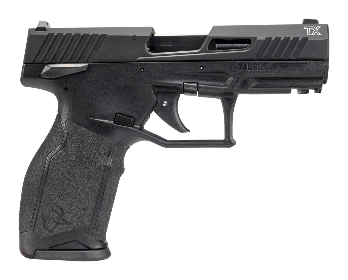 Taurus 1-2TX22341-5X10 TX22 Full Size Frame 22 LR 10+1 4.10" Black Non-Threaded Barrel, Black Serrated Slide, Black Polymer Frame w/Picatinny Rail, Ergonomic Grip, 5 Mags
