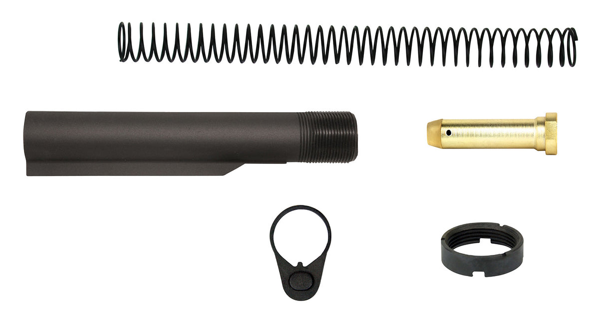 TacFire AR-15 Mil-Spec Buffer Tube Kit with Castle Nut and End Plate
