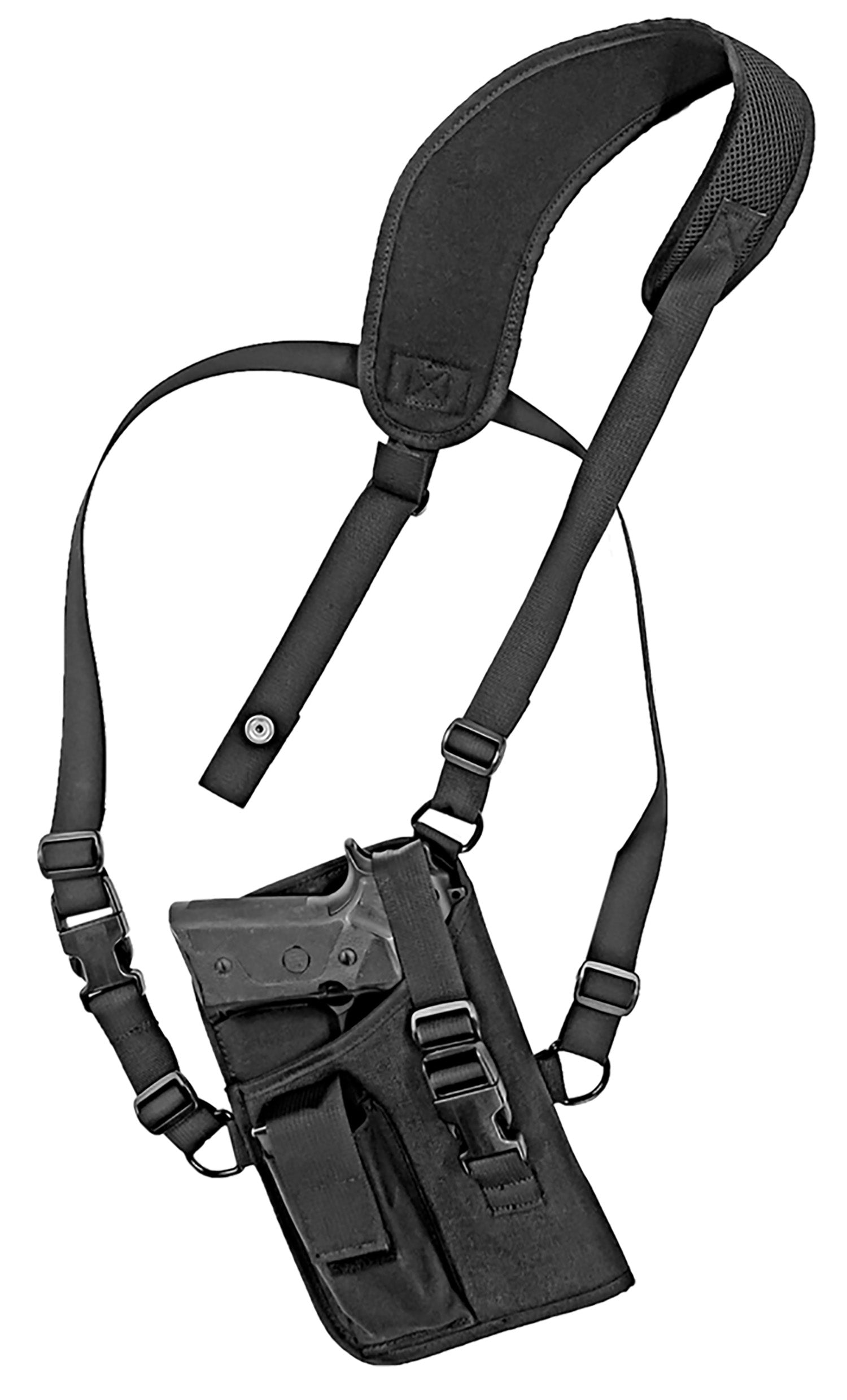 GrovTec US Inc GTHL15105R Trail Pack Shoulder Harness Holster Black Nylon Large Semi-Auto 4.50-5" Bbl Right Hand