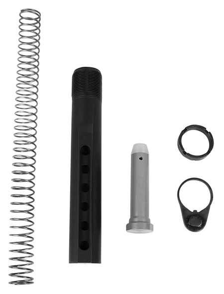 LBE Unlimited Mil-Spec AR-15 Buffer Tube Kit 6-Pos Black Finish