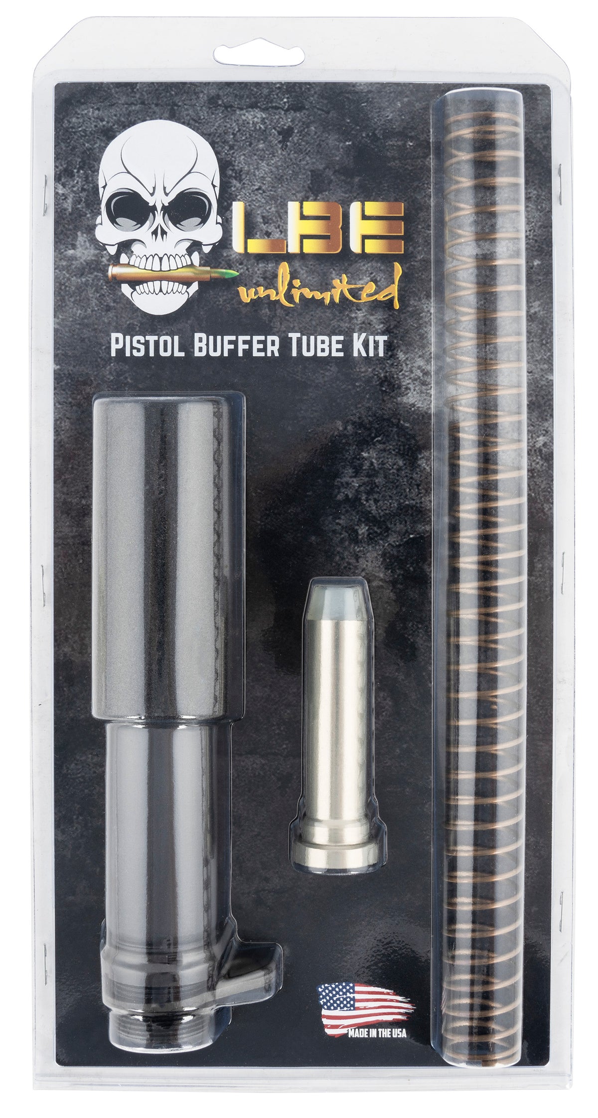 LBE Unlimited Pistol Buffer Tube Kit AR-Platform Gray USA Made