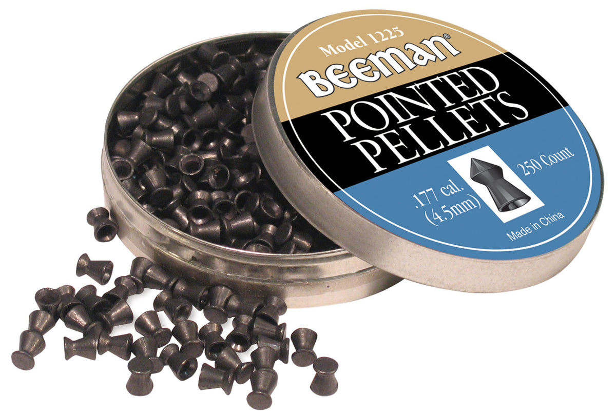 Beeman Pointed .177 Caliber Lead Pellets 8.3 Grain 250/Tin