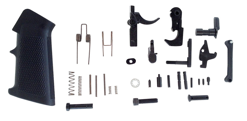 LBE Unlimited Complete AR-15 Lower Parts Kit w/ Pistol Grip, Trigger Guard Black Finish