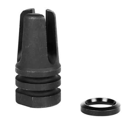 LBE Unlimited Three Prong Flash Hider Black 1215 Steel 1/2"-28 tpi for AR-15 5.56x45mm NATO
