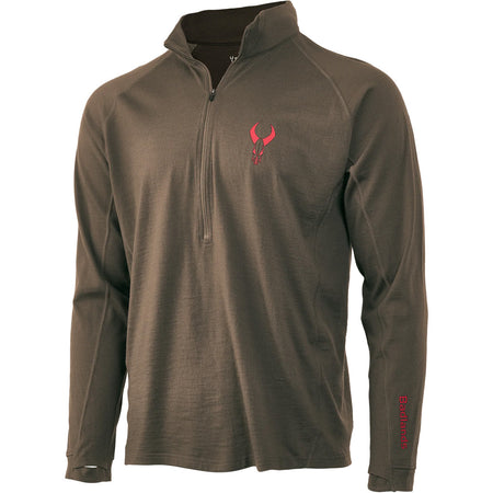 Badlands Pecora Midweight Merino Quarter Zip Base Layer Medium MUD
