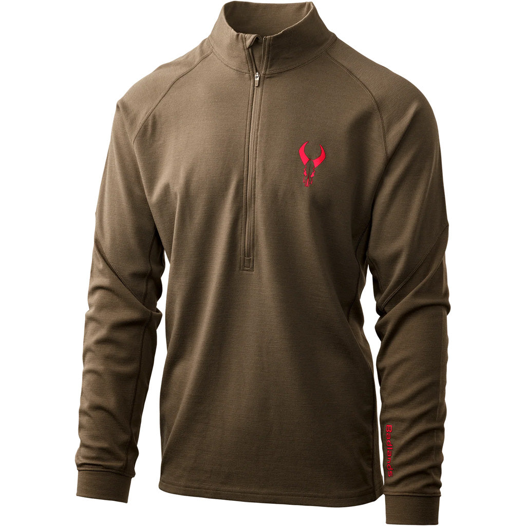 Badlands Pecora Heavyweight DuraSpun Merino 1/4 Zip Shirt - Large Mud