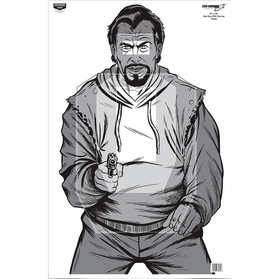 Birchwood Casey Bad Guy IPSC Eze-Scorer Silhouette Targets 23x35 in. 100 pk.