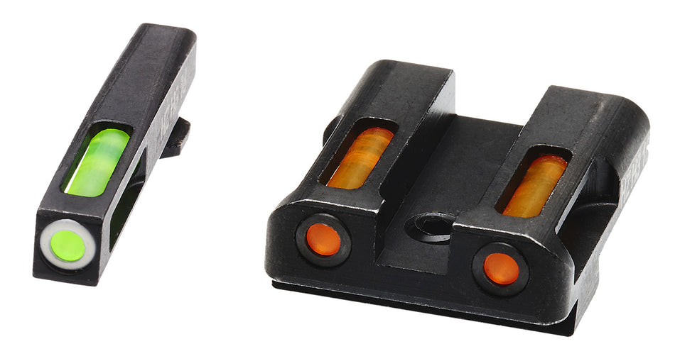 HiViz GLN425 LiteWave H3 Sight Set for Glock Pistols - Tritium White Outline Front, Orange Rear