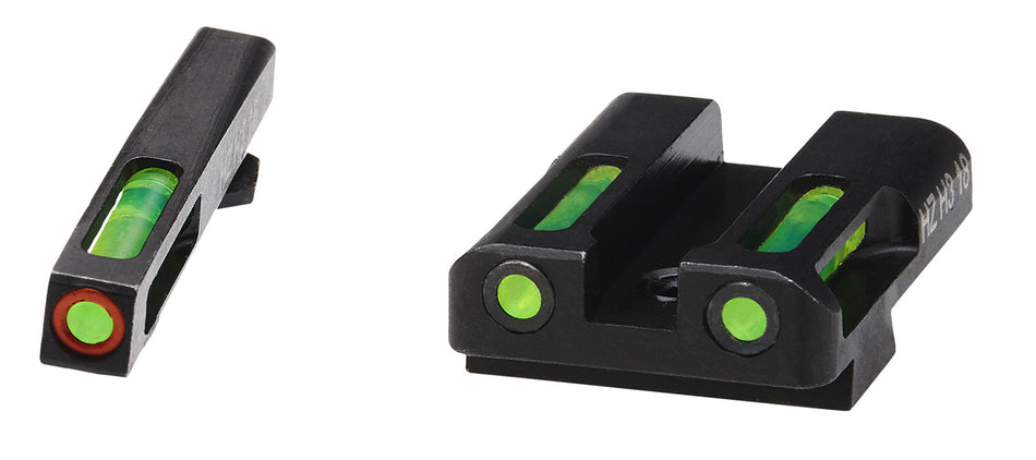 HiViz GLN525 LiteWave H3 Sight Set for Glock Pistols - Green Tritium Orange Outline Front, Green Rear