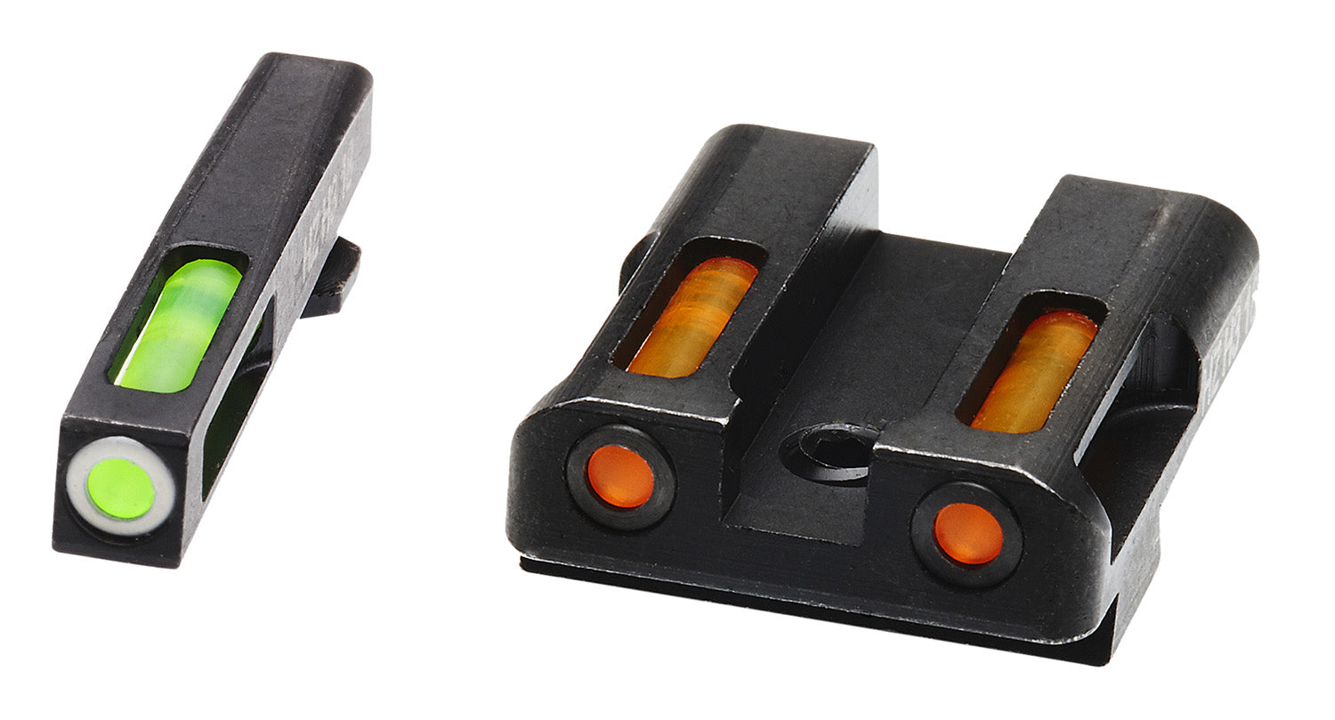 HiViz GLN429 LiteWave H3 Sight Set for Glock .45 ACP/.45 GAP/10mm - Green Tritium Front, Orange Fiber Optic Rear