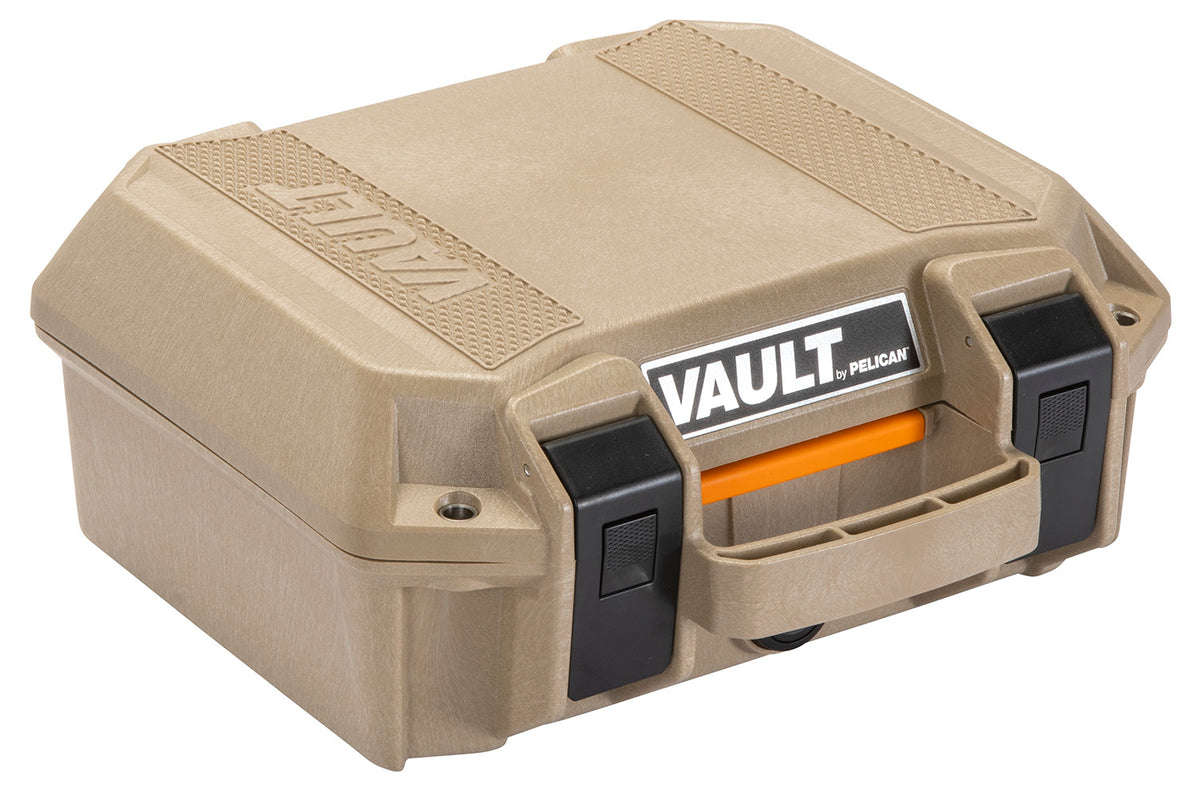 Pelican VCV100 Small Vault Handgun Case Tan Polymer Weather Resistant