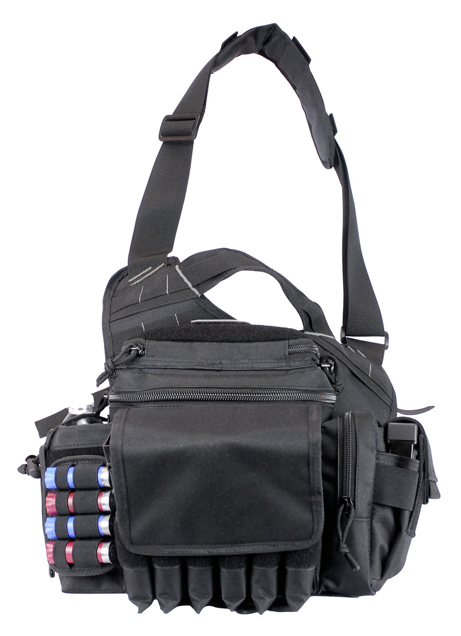 GPS 1180RDPB Black 600D Polyester Tactical Sling Pack, Configurable Holster, Large Internal Storage, 1 Handgun