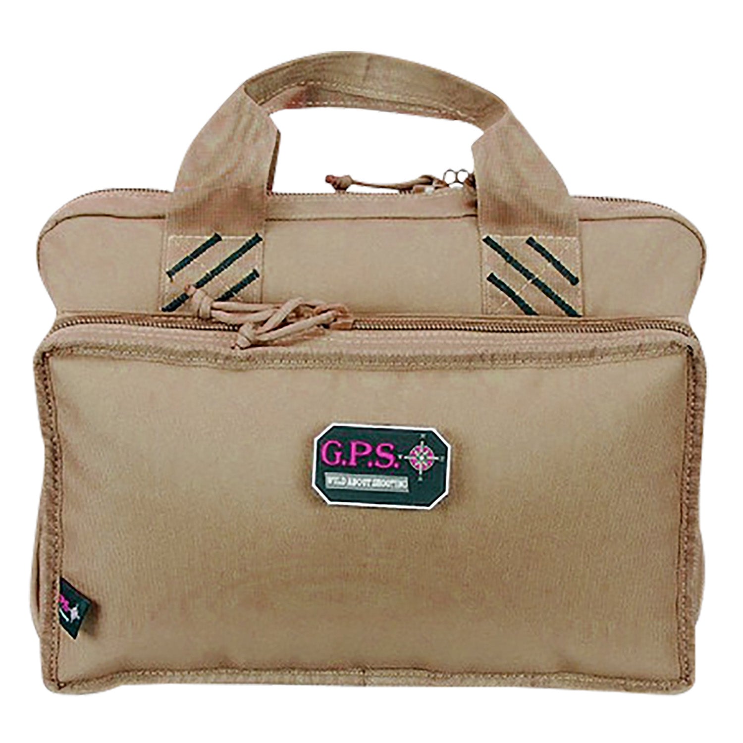 GPS 1310PCT Tan Quad Pistol Case with Visual ID System and Specialized Ear Protection Pocket, 4 Handguns