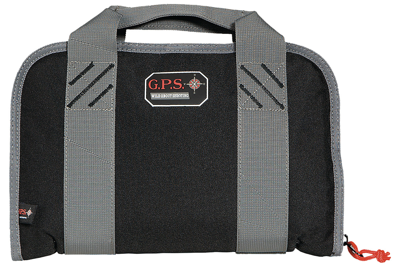 GPS 1107PCCB Black Compact Double Pistol Range Case with Lockable Zippers and Visual ID Storage System