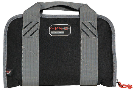 GPS 1107PCCB Black Compact Double Pistol Range Case with Lockable Zippers and Visual ID Storage System