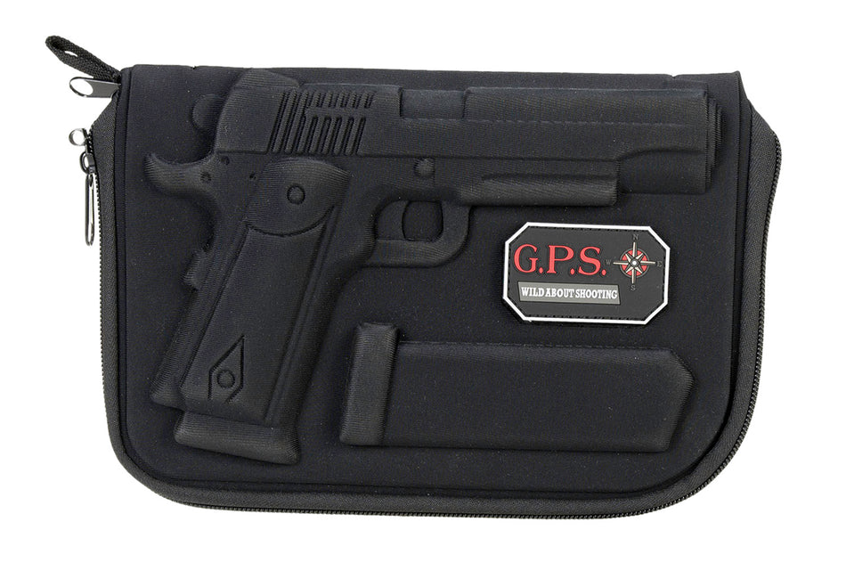 GPS 908PC Black Custom Molded Handgun Case with Oil-Resistant Lining, Designed for 1911 and Similar Pistols