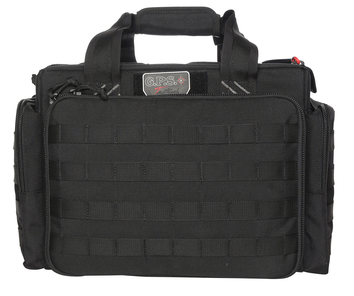 GPS Bags GPST1714LRB Black Tactical Range Bag with Foam Cradle for 5 Handguns, Mag Pockets & Ammo Dump Cups