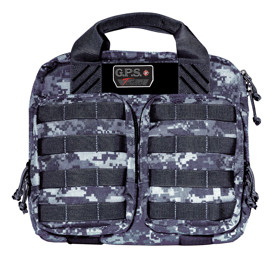 GPS Bags T1413PCG Gray Digital Tactical Case with Visual ID System & Ammo Pockets Holds 4 Handguns
