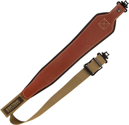Allen BakTrak Adjustable Leather Rifle and Shotgun Sling Brown Non-Slip Pad Quick-Adjust 300-lb Swivels