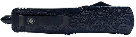 Templar Gen II LMDG131 Maiden Gloss OTF Large Dagger Knife, 3.50" Black Oxide 440C Blade, 5.25" Black Gloss Aluminum Handle with Glass Breaker