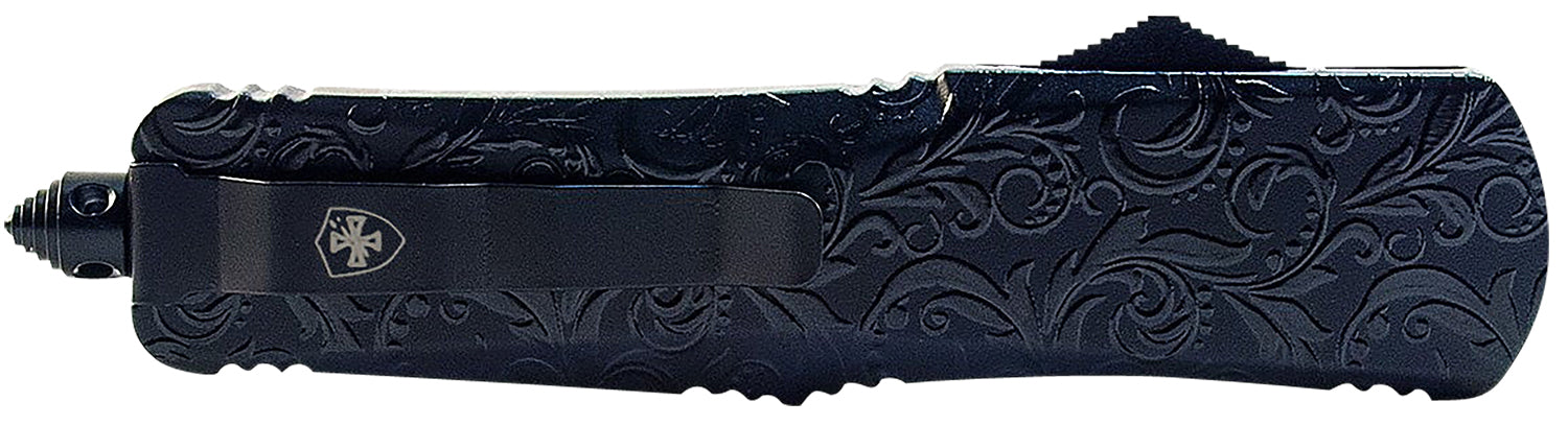 Templar Gen II MMDG131 Maiden Gloss OTF Slim Dagger Knife, 3.43" Black Oxide 440C Blade, 5.05" Black Gloss Aluminum Handle with Glass Breaker