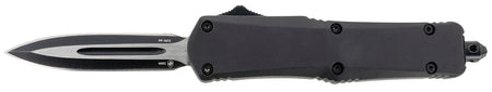 Templar Knife SBR131 Gen II 2.69" Small OTF Dagger Black Oxide 440C SS Blade, 4.31" Black Rubber/Aluminum Handle w/ Glass Breaker