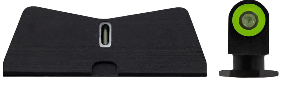 XS Sights GL0009S6G DXT2 Standard Dot Defensive Night Sights - Glock - Green Outline Front, White Bar Rear