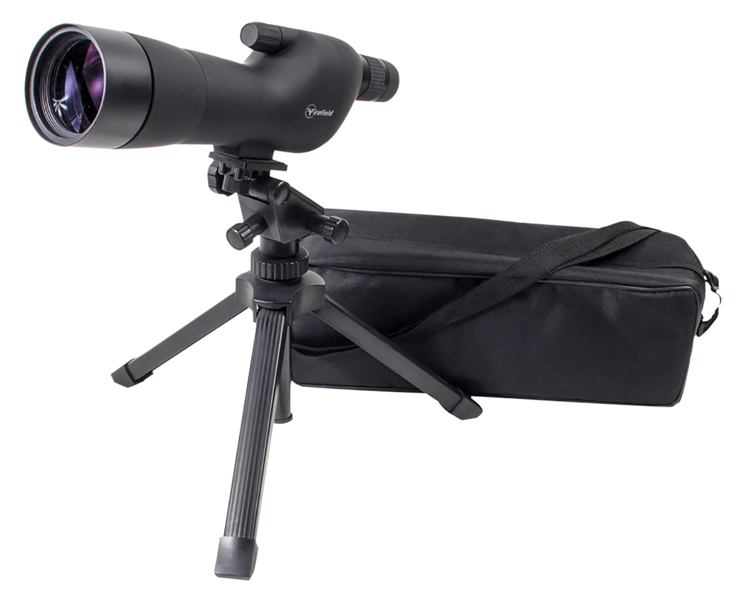 Firefield FF11018K 20-60x 60mm Angled Spotting Scope Kit Black Rubber Armor BaK-4 Prism