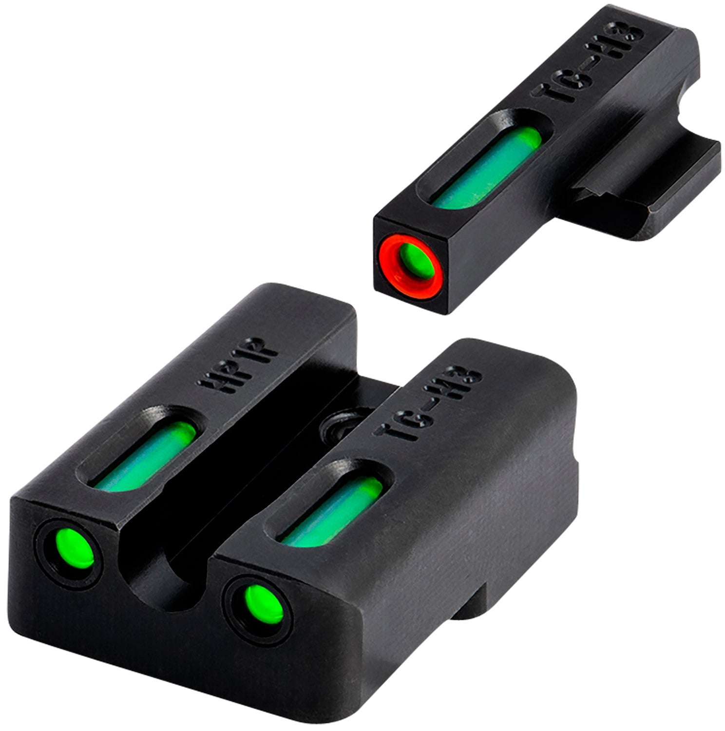 TruGlo TG13KS1PC TFX Pro Green Tritium Fiber Optic Orange Outline Front & Green Tritium Rear Sight Set