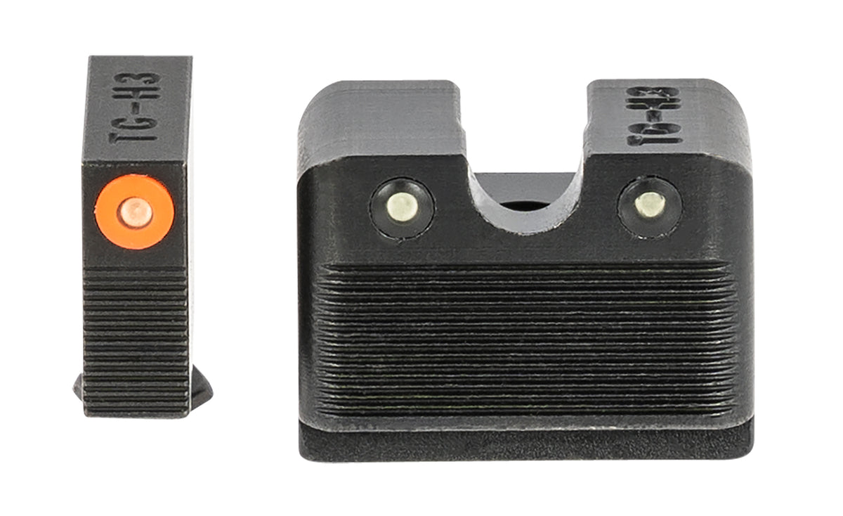 TruGlo TG231G2MC Tritium Pro Black Green Tritium Orange Outline Front Sight & Green Tritium Rear Sight