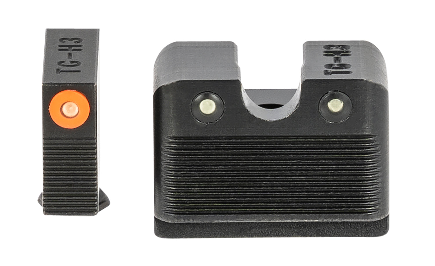 TruGlo TG231G2MC Tritium Pro Black Green Tritium Orange Outline Front Sight & Green Tritium Rear Sight
