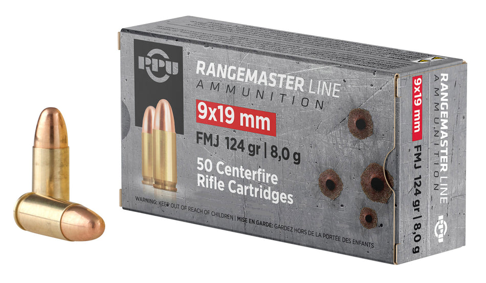 Prvi Partizan Rangemaster Ammo Can 9mm Luger / Parabellum 124 grain Full Metal Jacket ammunition