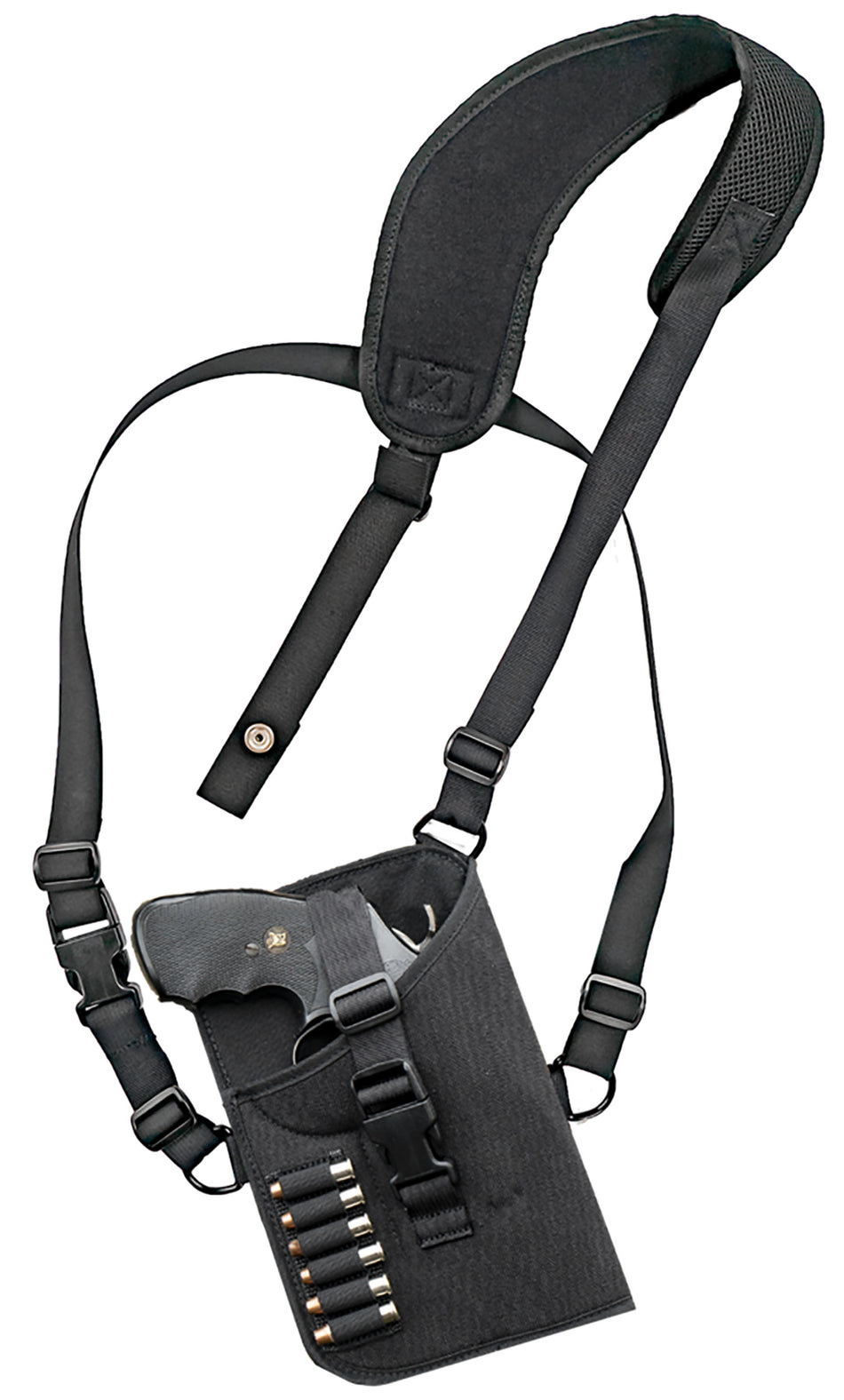 GrovTec US Inc GTHL15102R Trail Pack Shoulder Harness Holster Black Nylon Medium/Large DA Revolver 3-4" Bbl Right Hand