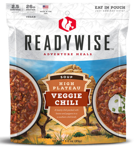 ReadyWise RW05011 High Plateau Veggie Chili Soup Survival Food Pouch 6 Pack