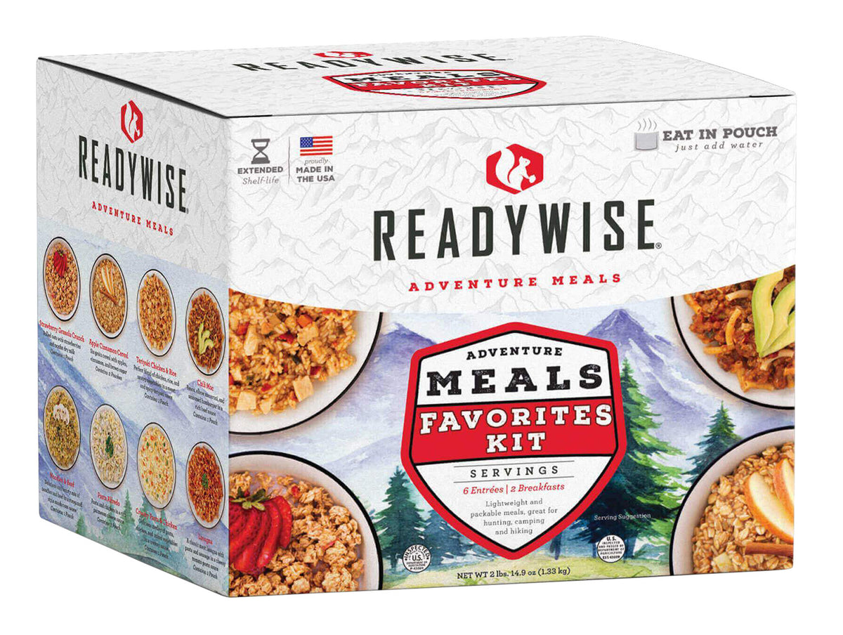 ReadyWise RW05913 Outdoor Food Favorites Kit 6 Entrees 3 Breakfasts 9 Servings