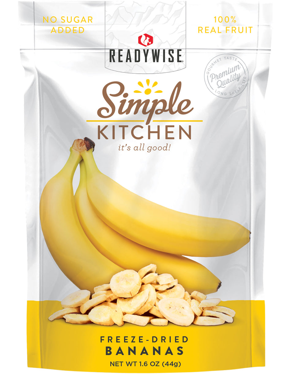 ReadyWise SK05007 Simple Kitchen Banana Freeze-Dried Fruit 6-Pack Pouches
