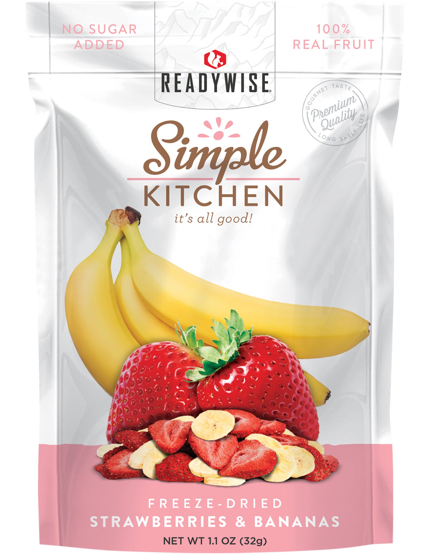 ReadyWise SK05009 Simple Kitchen Strawberry Banana Freeze-Dried Fruit 6-Pack Pouches