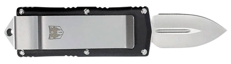 CobraTec 1.75" OTF Money Clip Plain D2 Steel Blade Black Aluminum Handle Pocket Clip