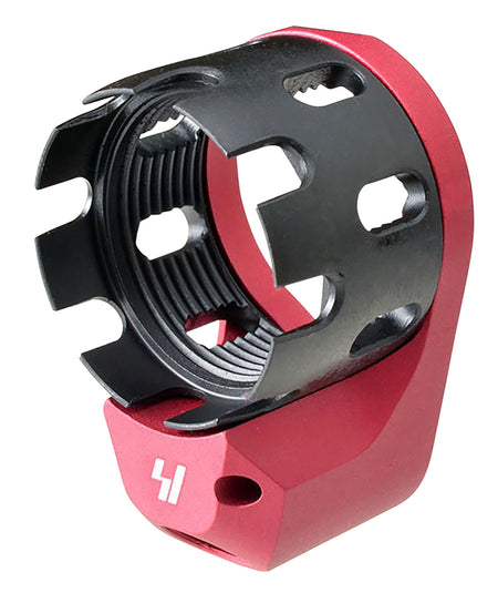 Strike Industries Red Anodized Tribus Castle Nut & End Plate Combo with Triple QD Mounts
