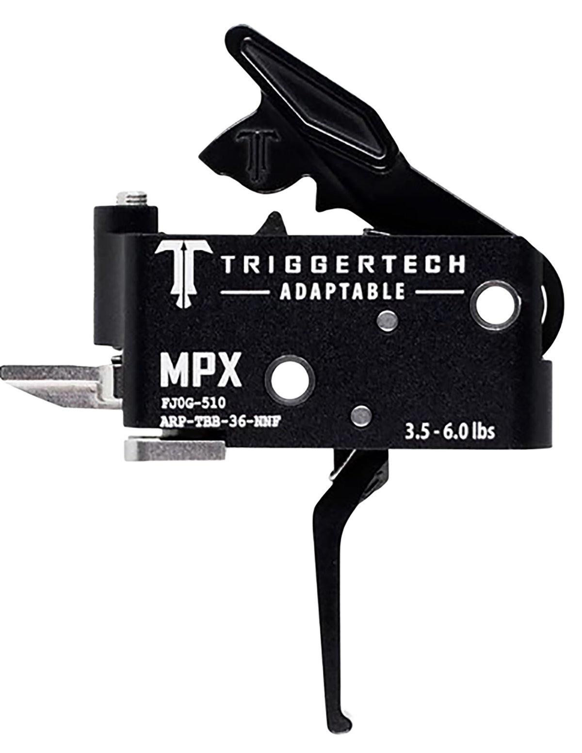 TriggerTech Sig MPX Two-Stage Flat Trigger Adaptable, 3.5-6 lbs Pull Black PVD Finish