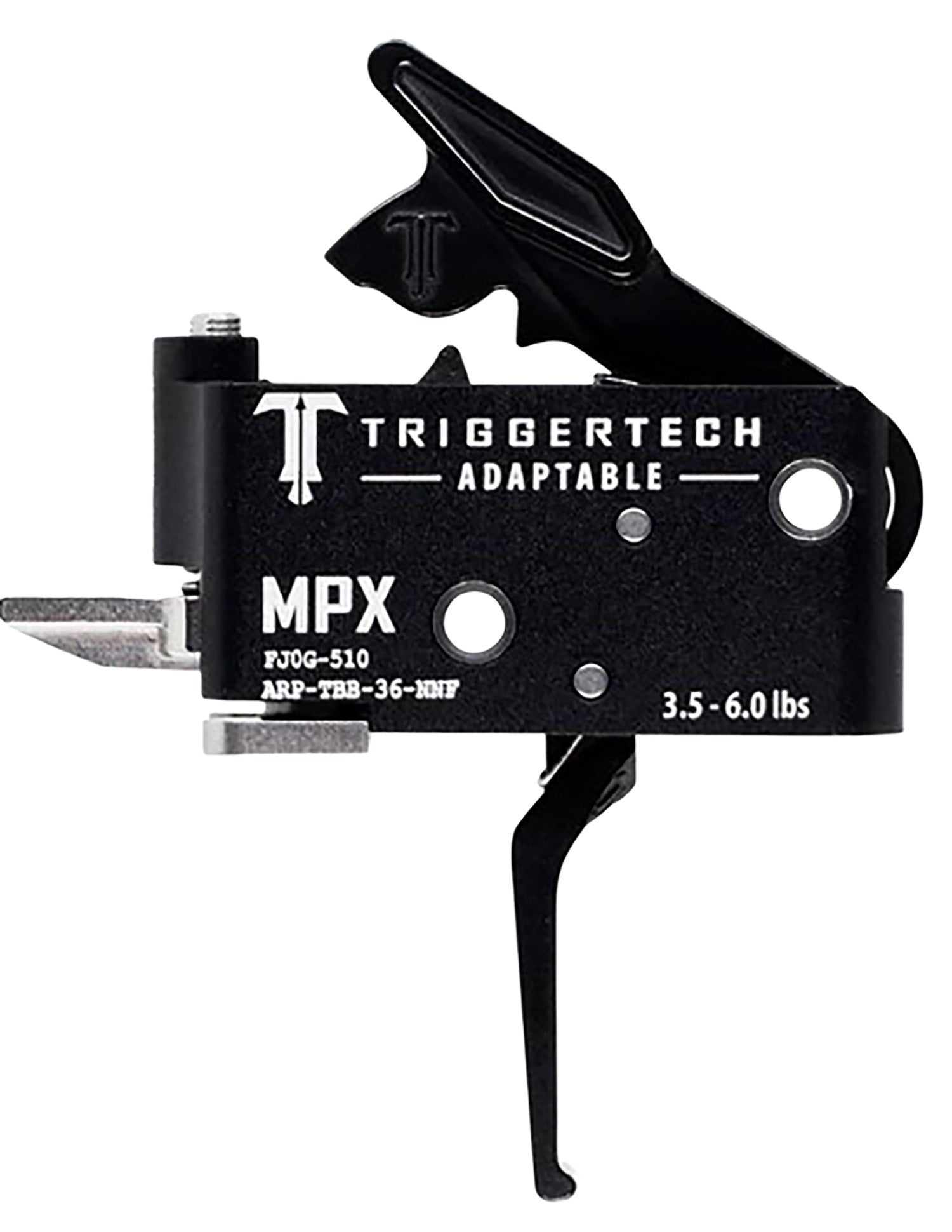 TriggerTech Sig MPX Two-Stage Flat Trigger Adaptable, 3.5-6 lbs Pull Black PVD Finish