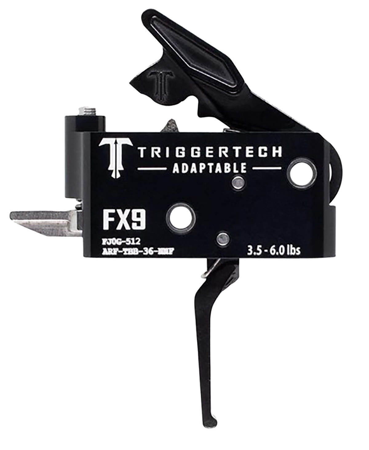 TriggerTech FN FX9 Two-Stage Flat Trigger Adaptable, 3.5-6 lbs Pull Black PVD Finish