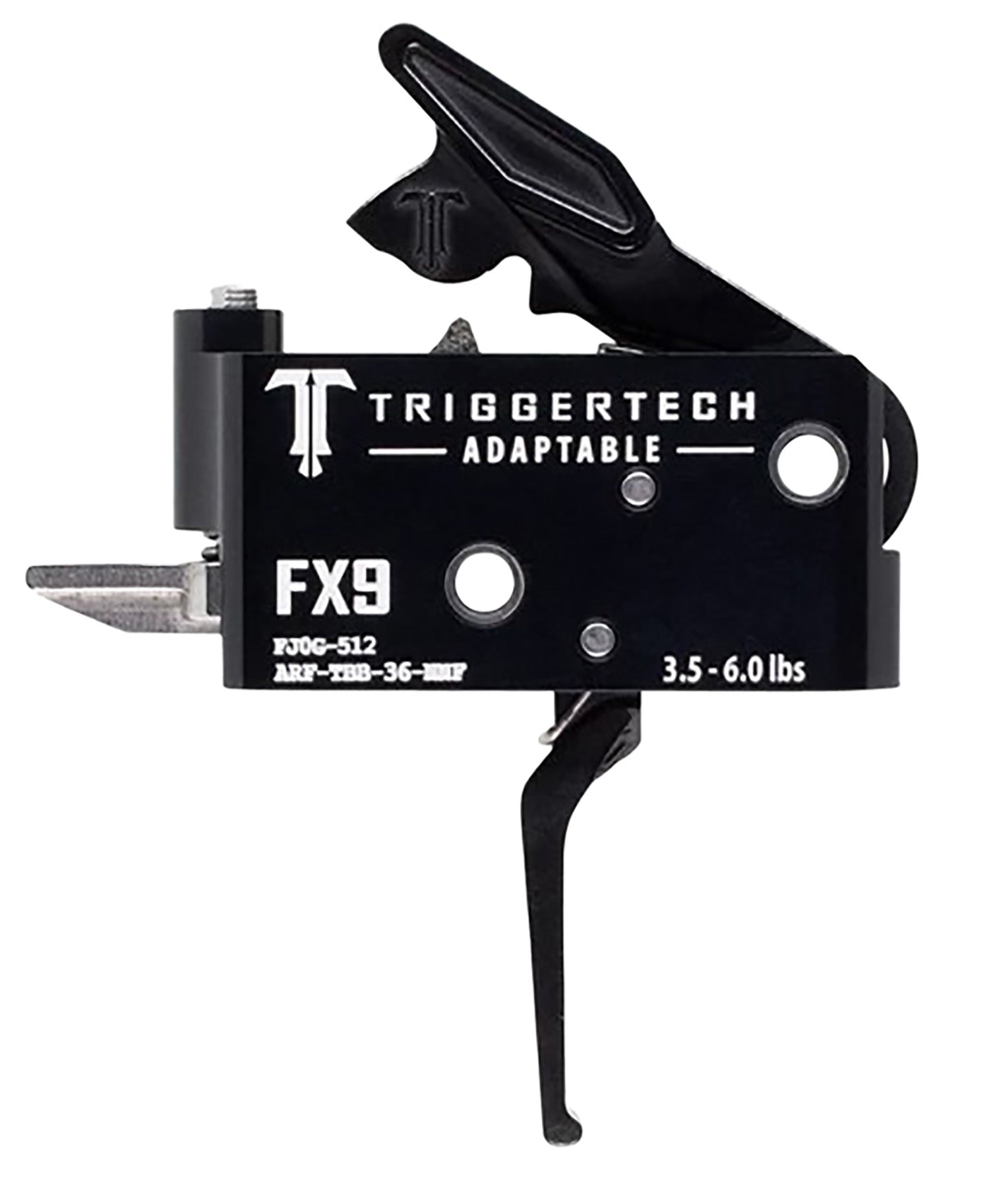 TriggerTech FN FX9 Two-Stage Flat Trigger Adaptable, 3.5-6 lbs Pull Black PVD Finish