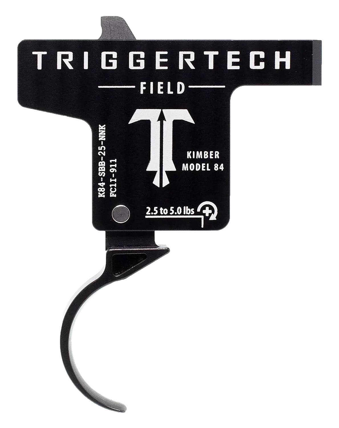TriggerTech Kimber M84 Single-Stage Curved Trigger Field, 2.5-5 lbs Pull Black PVD Finish